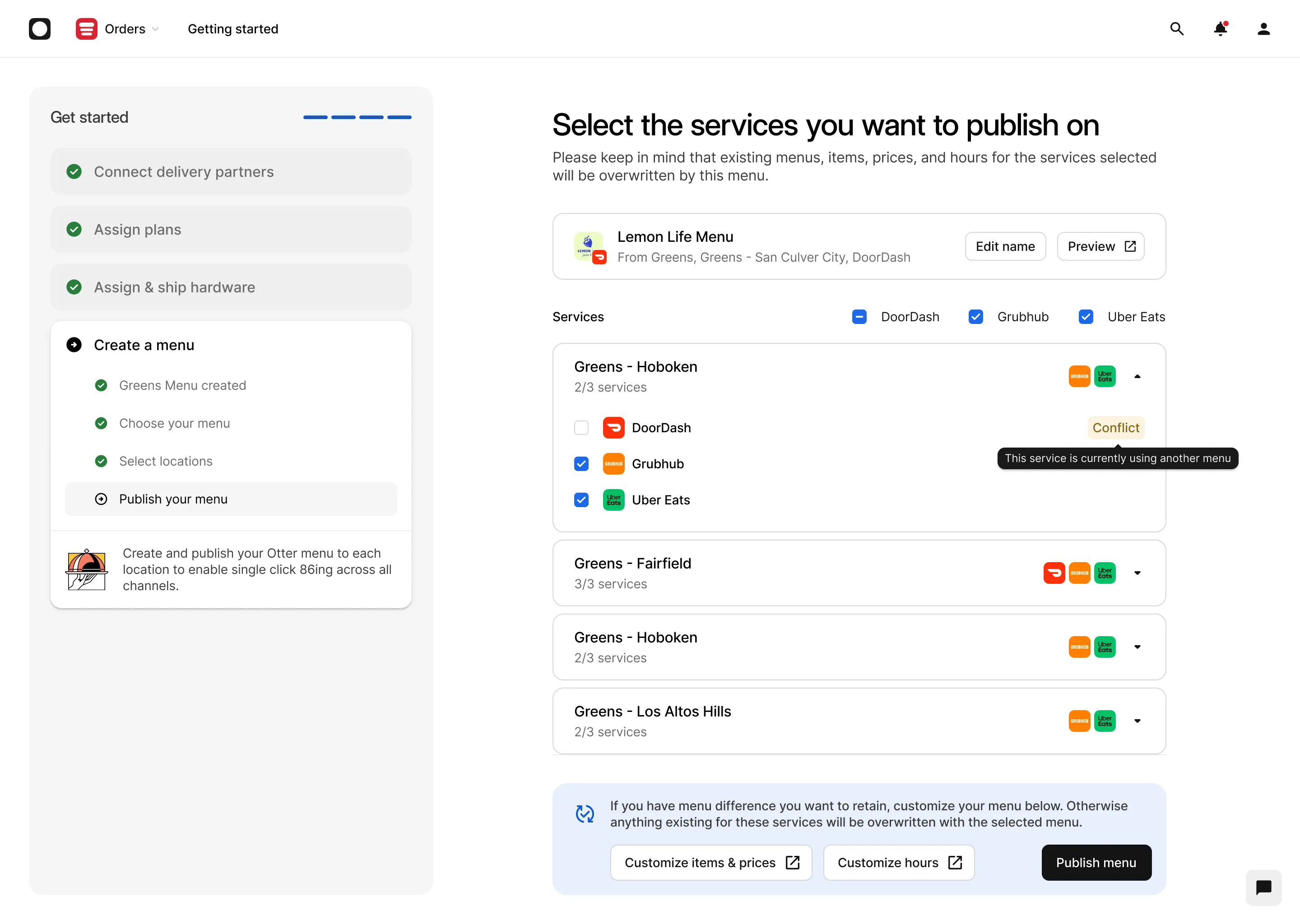 Publishing: per-location conflicts surfaced inline instead of failing silently afterward